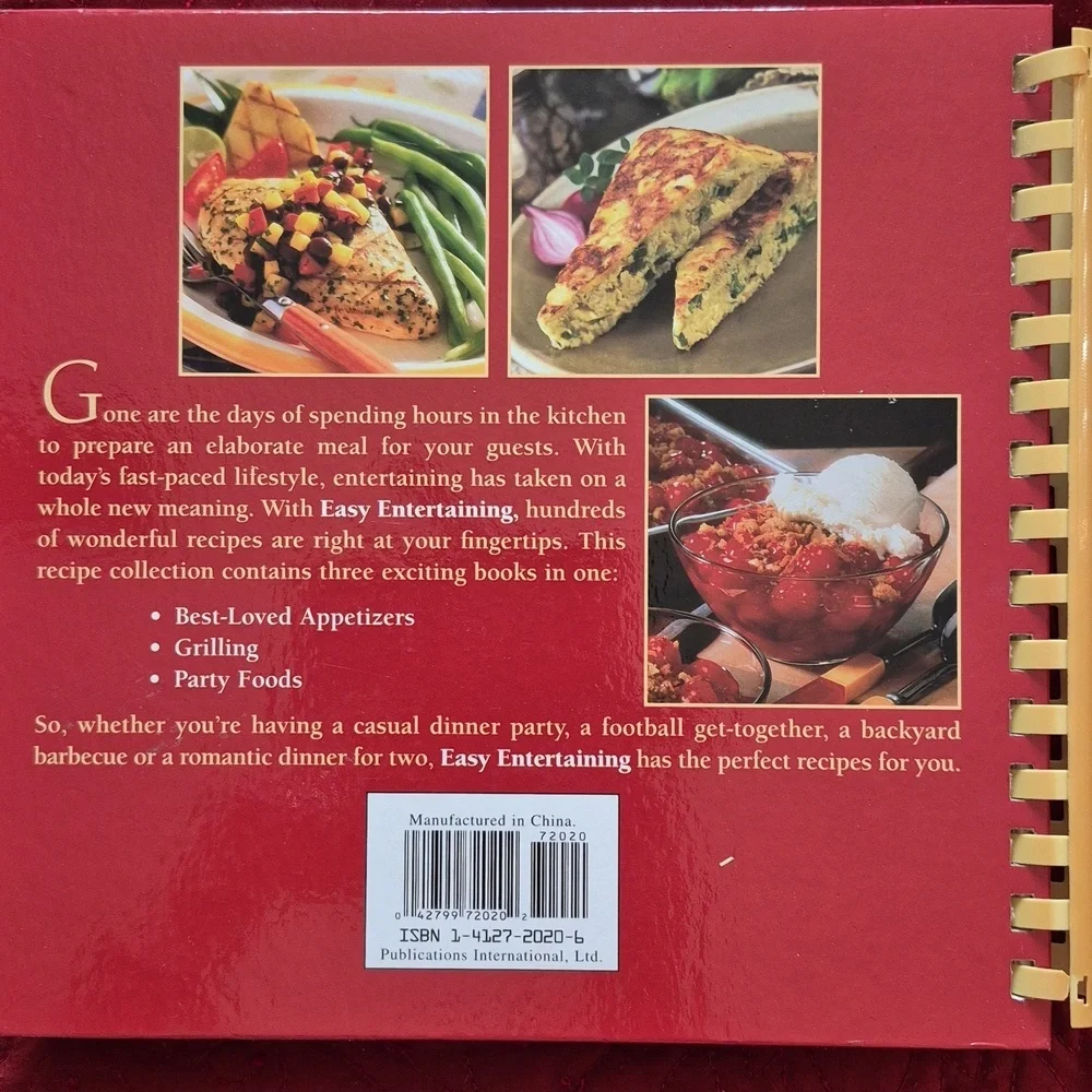 Easy Entertaining Cookbook - Red Cover